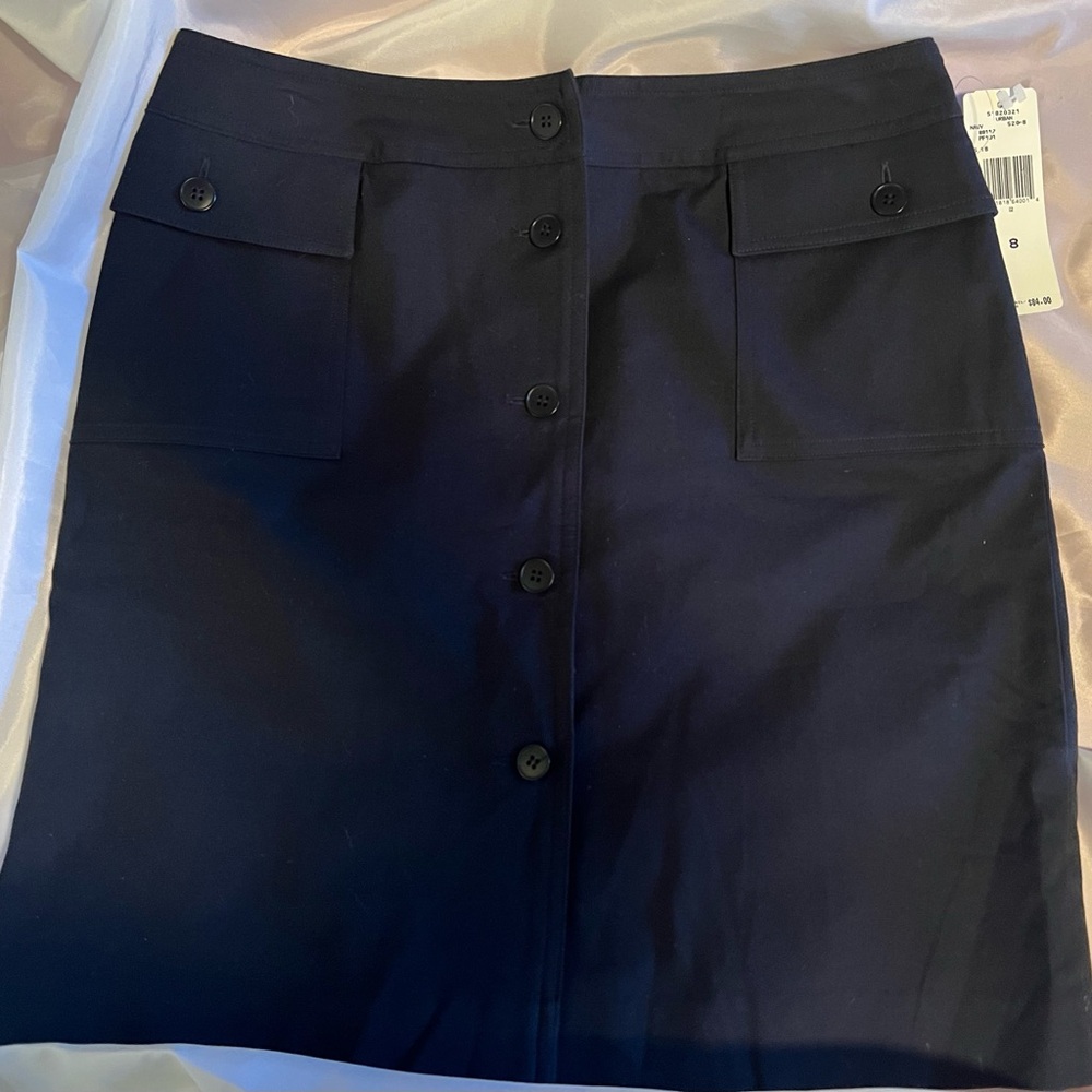 Nine West. Black Button-Front Skirt